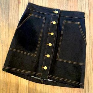 Black Denim Mini Skirt (Size S)